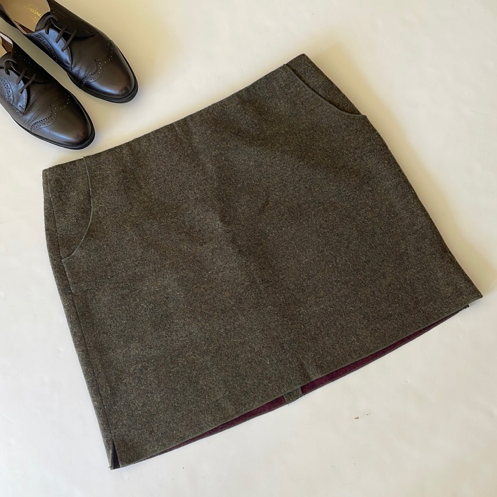 AEO Green Wool Mini Skirt